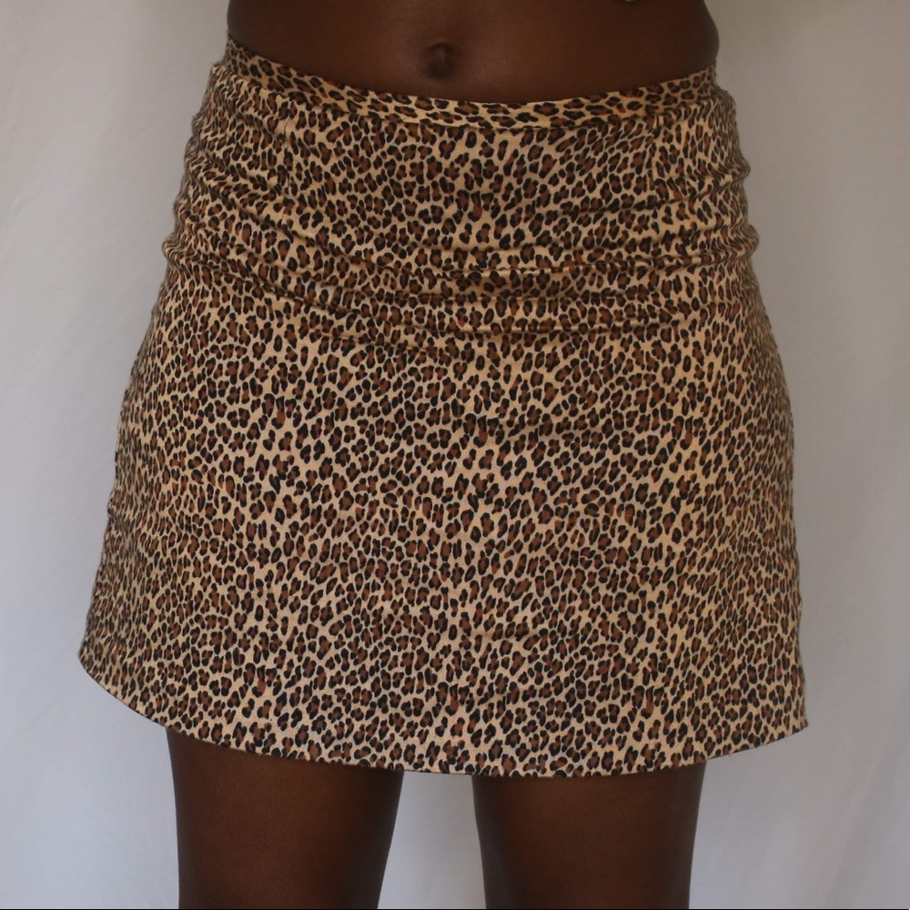 Cheetah print mini skirt